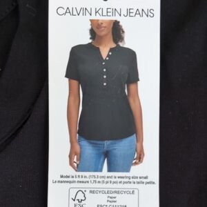 XL:🖤Calvin Klein 1/2 Button Short Sleeve Shirt
